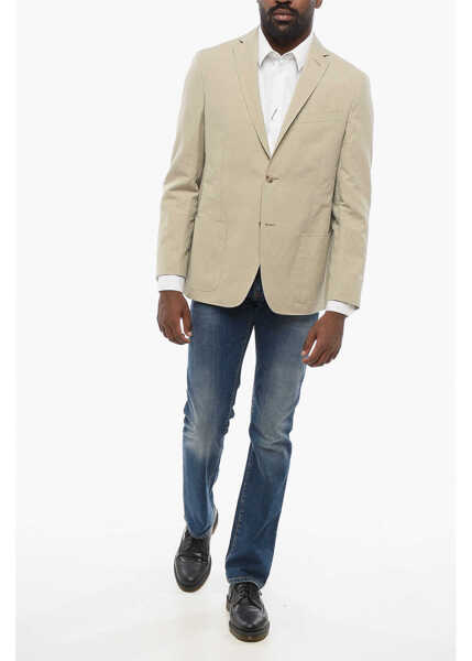 Sacouri elegante CORNELIANI Cc Collection Linen Blend Side Vents Notch Lapel 2-Button Bl Beige Barbati (BM 18578980) 4