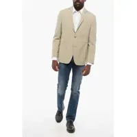 Sacouri elegante pentru Barbati - Sacouri elegante CORNELIANI Cc Collection Linen Blend Side Vents Notch Lapel 2-Button Bl Beige Barbati (BM 18578980) - B-mall.ro