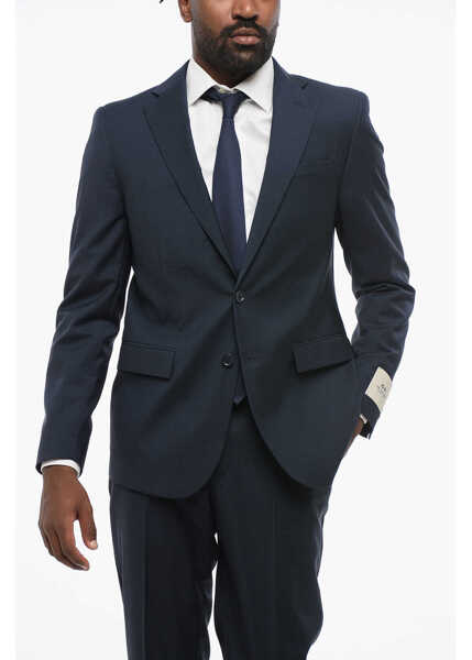 Costume CORNELIANI Cc Collection Plaid Motif Side Vents Notch Lapel 2-Button Su Blue Barbati (BM 18578983) 2