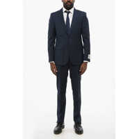 Costume Cc Collection Plaid Motif Side Vents Notch Lapel 2-Button Su Barbati