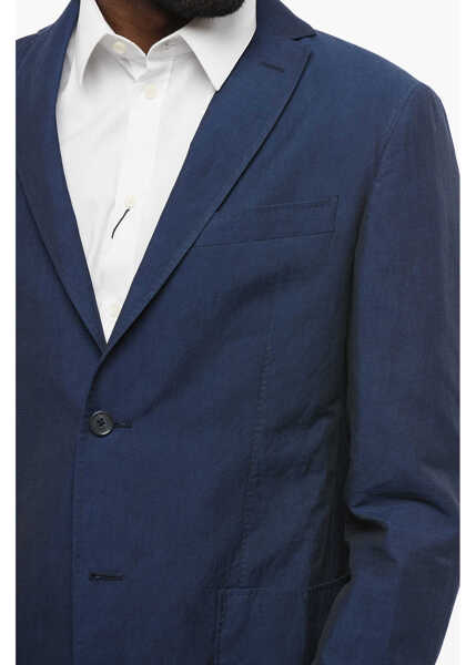 Sacouri elegante CORNELIANI Cc Collection Linen Blend Side Vents Notch Lapel 2-Button Bl Blue Barbati (BM 18578986) 3