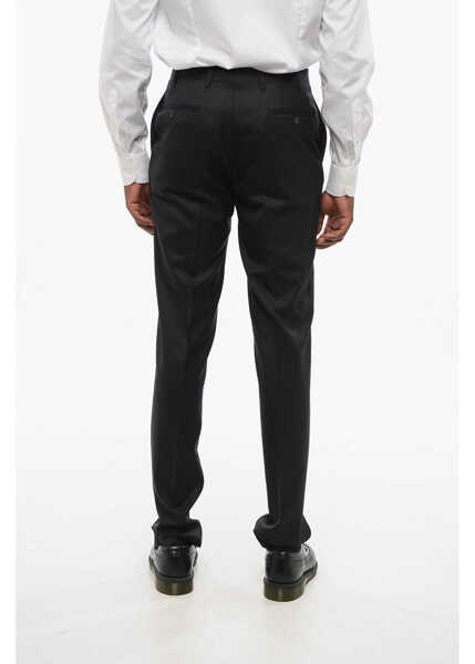 Pantaloni eleganti CORNELIANI Trend Virgin Wool Pants With Belt Loops Black Barbati (BM 18578998) 2
