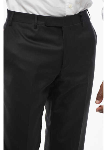 Pantaloni eleganti CORNELIANI Trend Virgin Wool Pants With Belt Loops Black Barbati (BM 18578998) 3