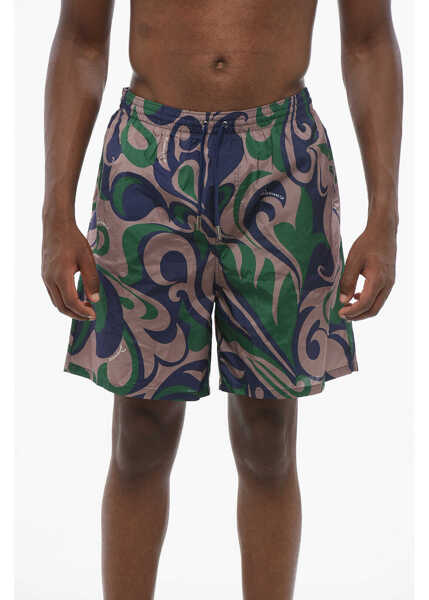 Sorturi de baie DSQUARED2 Swim Shorts With Logo Print Multicolor Barbati (BM 18579004) 1