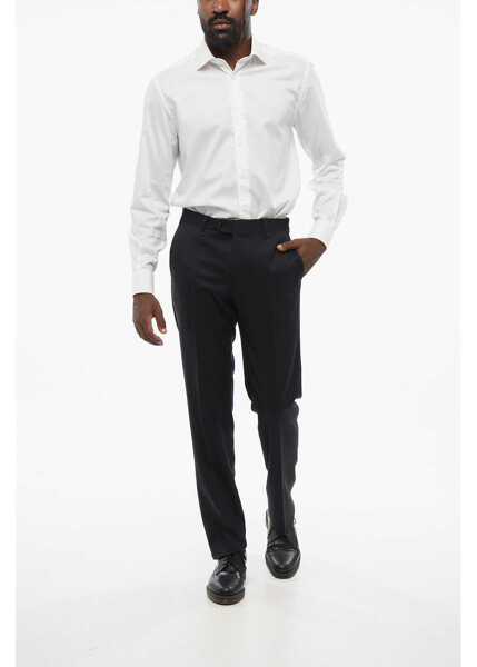 Pantaloni eleganti CORNELIANI Virgin Wool Mantua Pants With Belt Loops Blue Barbati (BM 18579007) 4