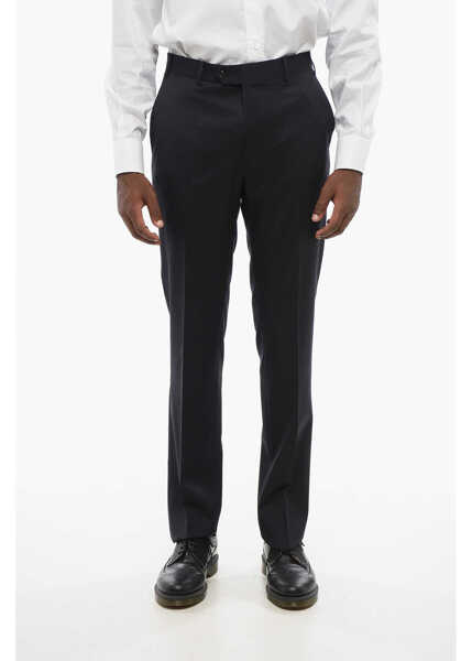 Pantaloni eleganti CORNELIANI Virgin Wool Mantua Pants With Belt Loops Blue Barbati (BM 18579007) 1