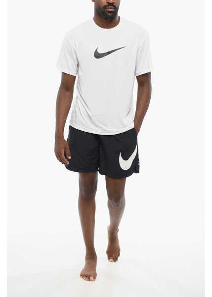 Tricouri Nike Swim Dri-Fit Hydrogu Crew-Neck T-Shirt With Contrasting Mono Black & White Barbati (BM 18579010) 4