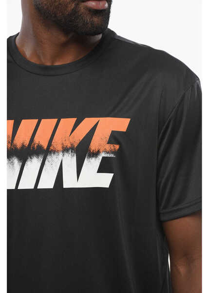 Tricouri Nike Swim Dri-Fit Crew-Neck T-Shirt With Contrasting Logo Black Barbati (BM 18579016) 3