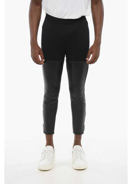 Pantaloni casual DSQUARED2 Leather Pants With Ankle Zip Black Barbati (BM 18579019) 1