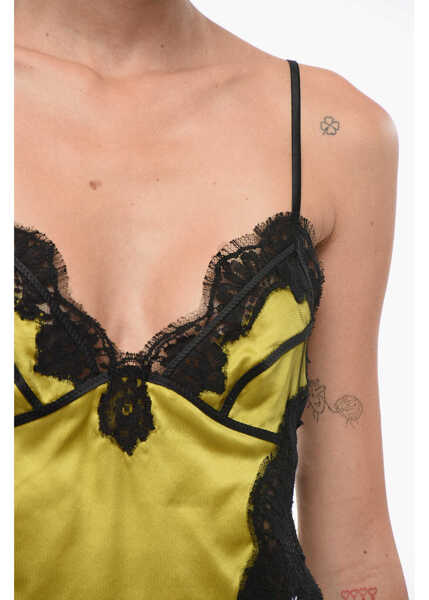 Seturi pijamale DSQUARED2 Two Tone Lace Underwear Top Yellow Femei (BM 18579022) 3