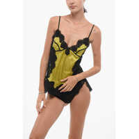 Seturi pijamale Two Tone Lace Underwear Top Femei