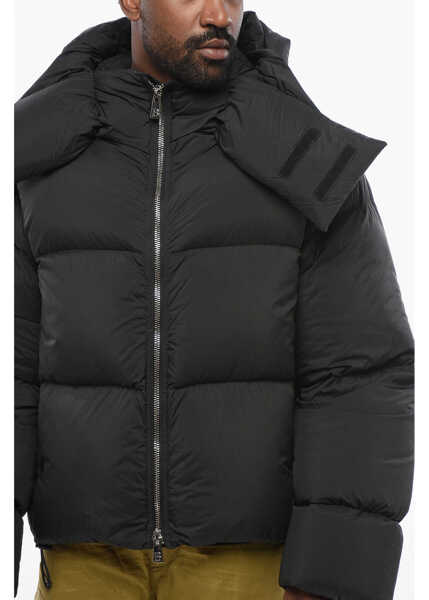 Geci de iarna Bacon Puffer Storm Rod Jacket With Collar-Shaped Hood Black Barbati (BM 18579028) 3