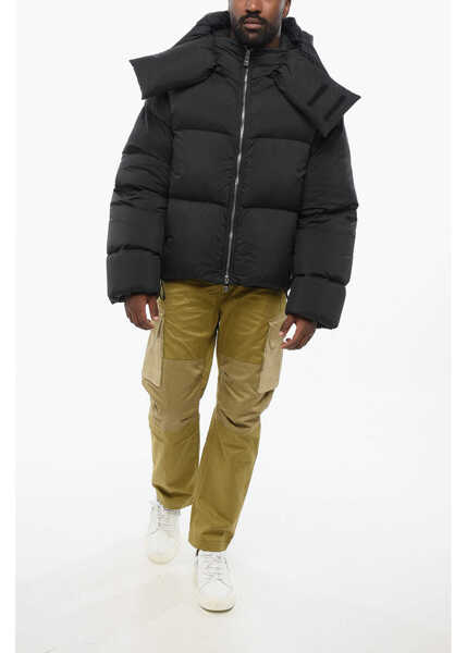 Geci de iarna Bacon Puffer Storm Rod Jacket With Collar-Shaped Hood Black Barbati (BM 18579028) 4