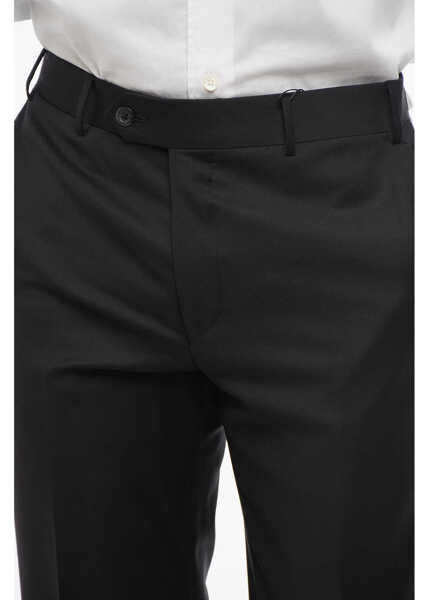 Pantaloni eleganti CORNELIANI Virgin Wool Mantua Pants With Hidden Closure Black Barbati (BM 18579034) 3