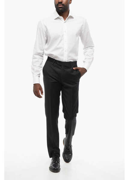 Pantaloni eleganti CORNELIANI Virgin Wool Mantua Pants With Hidden Closure Black Barbati (BM 18579034) 4