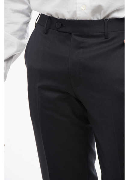 Pantaloni eleganti CORNELIANI Twill Wool Leader Pants With Belt Loops Blue Barbati (BM 18579037) 3