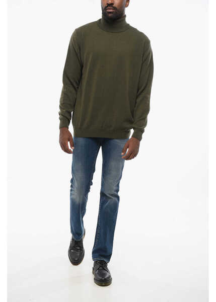 Pulovere CORNELIANI Turtleneck Wool And Cashmere Sweater Green Barbati (BM 18579049) 4