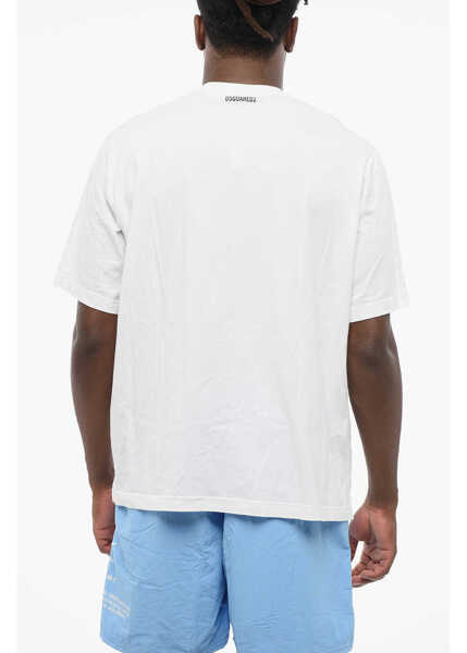 Tricouri DSQUARED2 Underwear Oversized Logo-Prined T-Shirt White Barbati (BM 18579052) 2