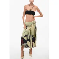 Imbracaminte Dama pagina 402 - Fuste lungi DSQUARED2 Floral Print Pleated Long Skirt Green Femei (BM 18579058) - B-mall.ro
