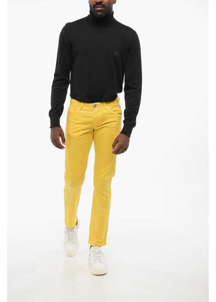 Pantaloni casual CORNELIANI 5-Pocketed Stretch Cotton Pants Yellow Barbati (BM 18579061) 4
