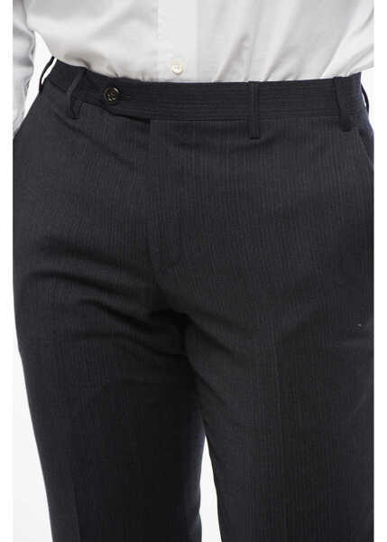 Pantaloni eleganti CORNELIANI Pinstriped Academy Wool Blend Pants Blue Barbati (BM 18579067) 3