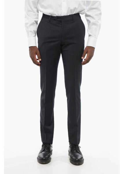 Pantaloni eleganti CORNELIANI Pinstriped Academy Wool Blend Pants Blue Barbati (BM 18579067) 1