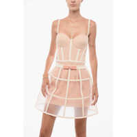 Imbracaminte Dama pagina 402 - Rochii lungi Elisabetta Franchi Embroidered Dress With Circle Skirt Pink Femei (BM 18579169) - B-mall.ro