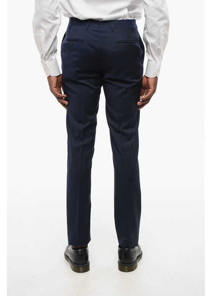 Pantaloni eleganti CORNELIANI Code 4-Pocketed Virgin Wool Pants With Concealed Closure Blue Barbati (BM 18579178) 2