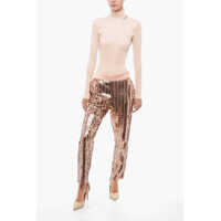 Imbracaminte Dama pagina 402 - Pantaloni casual Elisabetta Franchi Sequined Wide-Leg Pants Gold Femei (BM 18579181) - B-mall.ro