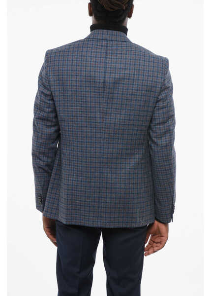 Sacouri CORNELIANI Cc Collection Wool Blend Right Single Breasted Blazer With C Blue Barbati (BM 18579199) 2