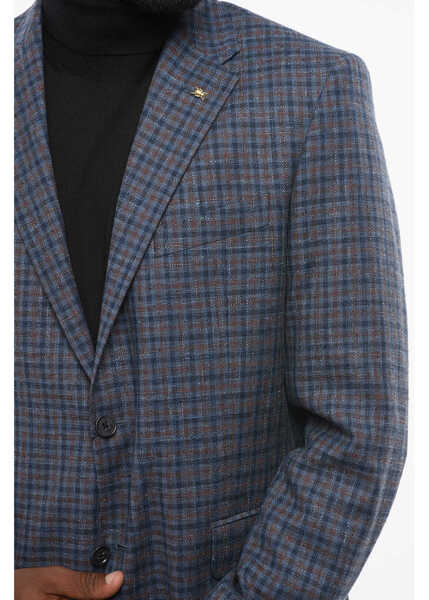 Sacouri CORNELIANI Cc Collection Wool Blend Right Single Breasted Blazer With C Blue Barbati (BM 18579199) 3