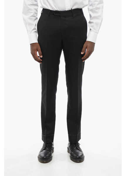 Pantaloni eleganti CORNELIANI Virgin Wool Pants With Concealed Closure Black Barbati (BM 18579214) 1