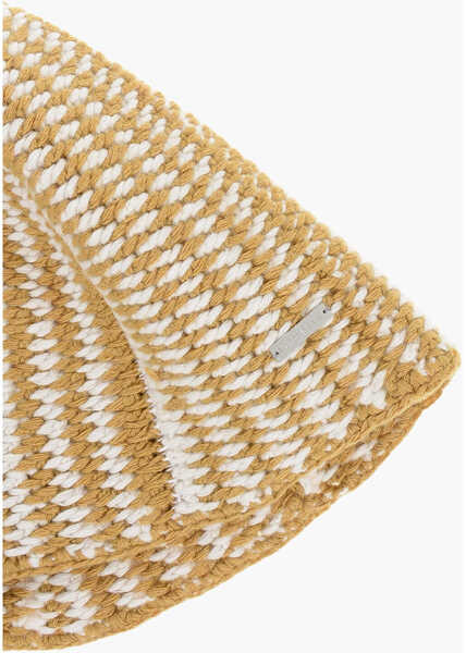 Caciuli DSQUARED2 Virgin Wool Blend Two-Tone Beanie Beige Barbati (BM 18579217) 2