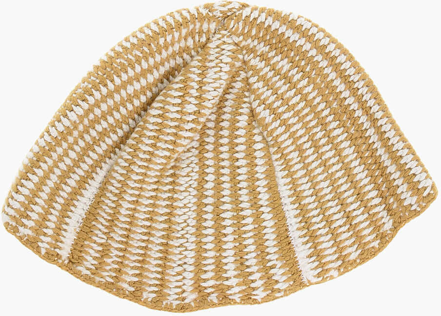 Caciuli DSQUARED2 Virgin Wool Blend Two-Tone Beanie Beige Barbati (BM 18579217) 3
