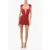 Elisabetta Franchi Draped Lurex Minidress With See Through Detail Red