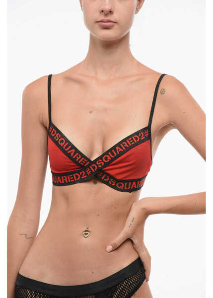 Sutiene DSQUARED2 Two-Tone Bikini Top With Logoed Band Black Femei (BM 18579223) 1