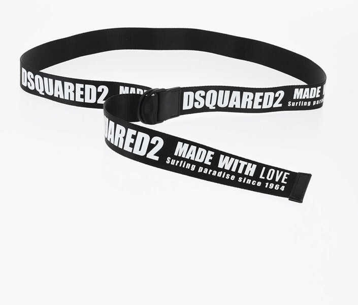 Curele DSQUARED2 Logoed Fabric Belt 40Mm White Barbati (BM 18579232) 2