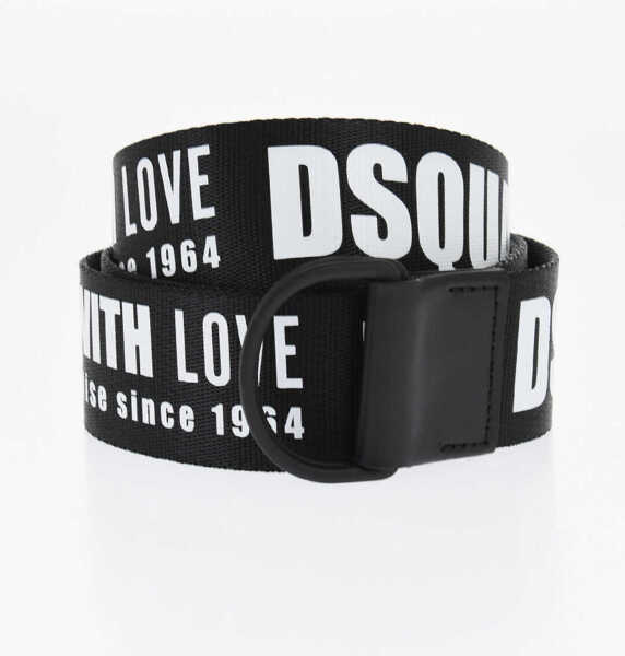 Curele DSQUARED2 Logoed Fabric Belt 40Mm White Barbati (BM 18579232) 1