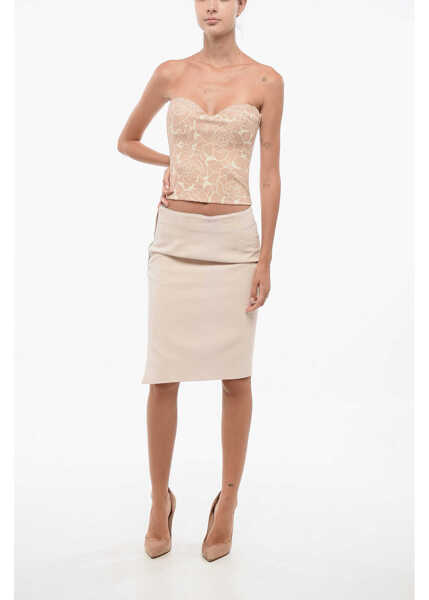 Bluze Elisabetta Franchi Floral Bodice Top Pink Femei (BM 18579235) 4