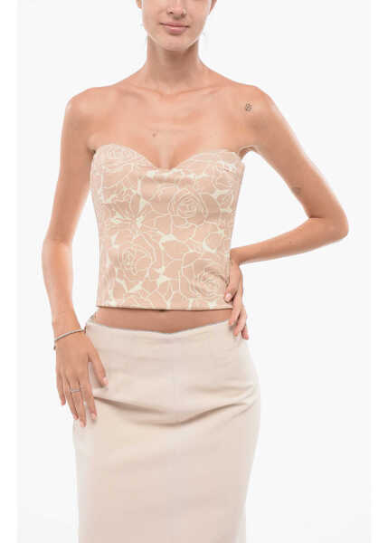 Bluze Elisabetta Franchi Floral Bodice Top Pink Femei (BM 18579235) 1