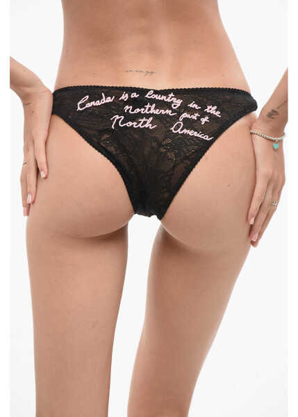 Lenjerie intima DSQUARED2 Lace Embroidered Brief Black Femei (BM 18579256) 2
