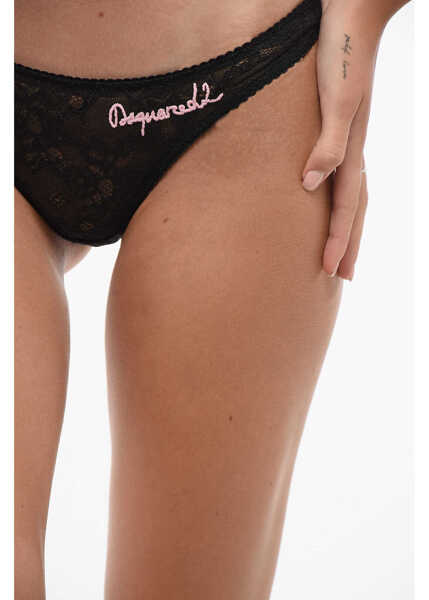 Lenjerie intima DSQUARED2 Lace Embroidered Brief Black Femei (BM 18579256) 3