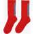 DSQUARED2 Ribbed Mid-Crew Socks With Contrasting Logo Red