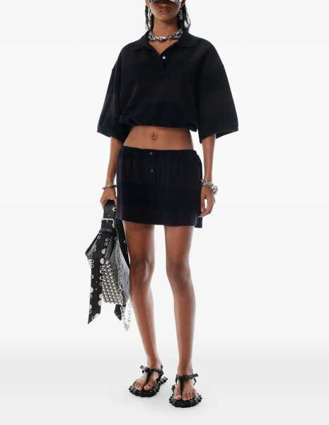 Tricouri Polo Alexander Wang Deconstructed Polo BLACK Femei (BM 18579367) 2