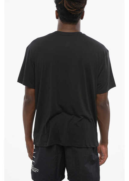 Tricouri Nike Swim Ton On Ton Printed Crew-Neck T-Shirt With Breast Pocket Black Barbati (BM 18579376) 2