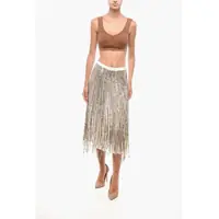 Fuste lungi Dama pagina 2 - Fuste lungi Elisabetta Franchi Sequined Flared Skirt Gold Femei (BM 18579379) - B-mall.ro