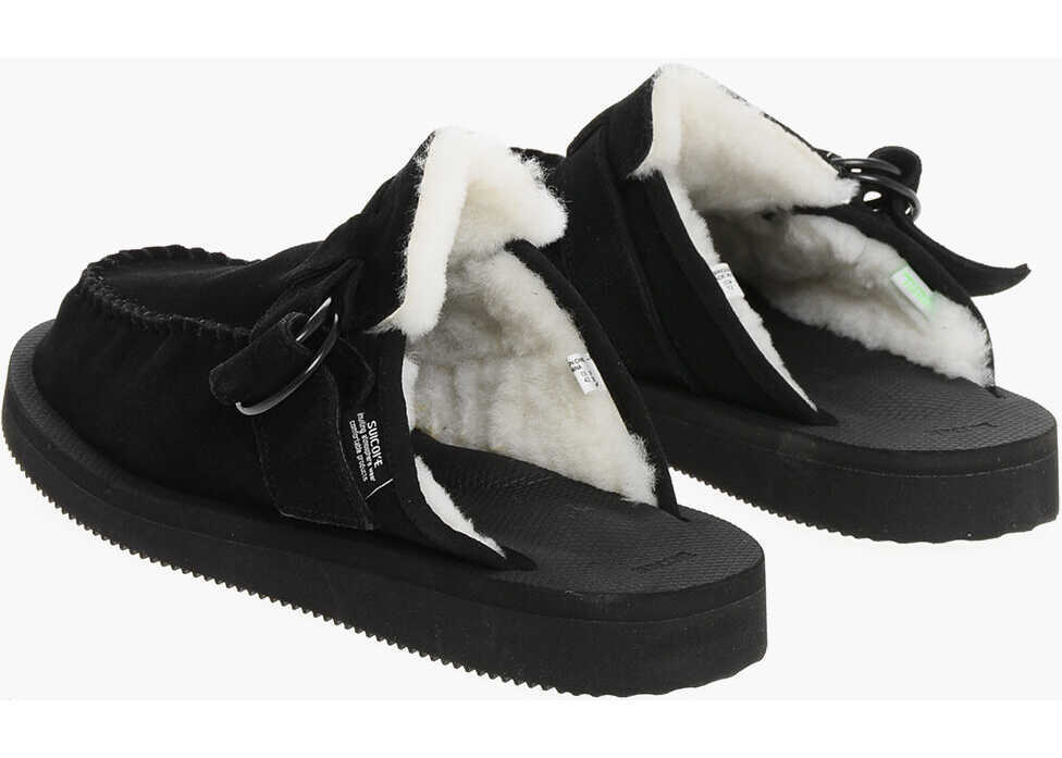 Saboti Suicoke Padded Suede Leather Sabot Black Femei (BM 18579385) 2
