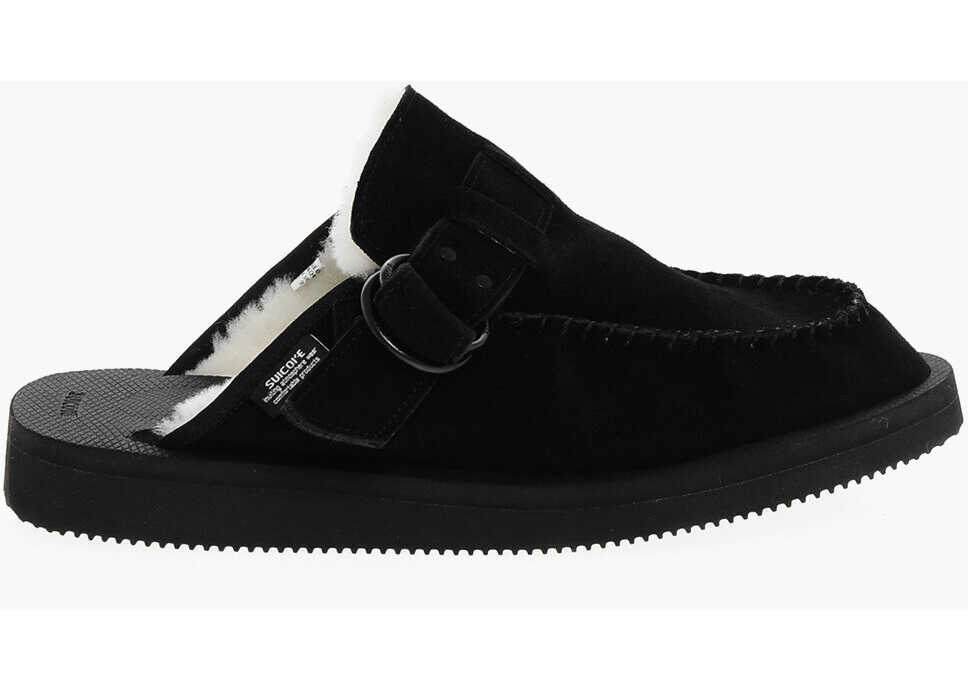 Saboti Suicoke Padded Suede Leather Sabot Black Femei (BM 18579385) 3