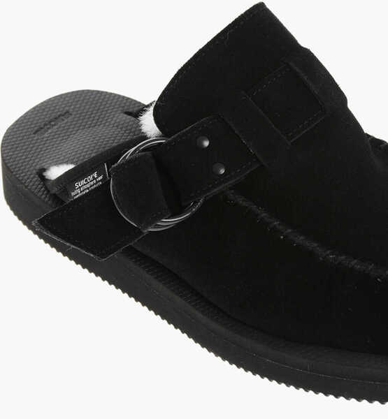 Saboti Suicoke Padded Suede Leather Sabot Black Femei (BM 18579385) 4