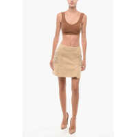 Imbracaminte Dama pagina 402 - Bluze Elisabetta Franchi Ribbed Knitted Crop Top Brown Femei (BM 18579391) - B-mall.ro